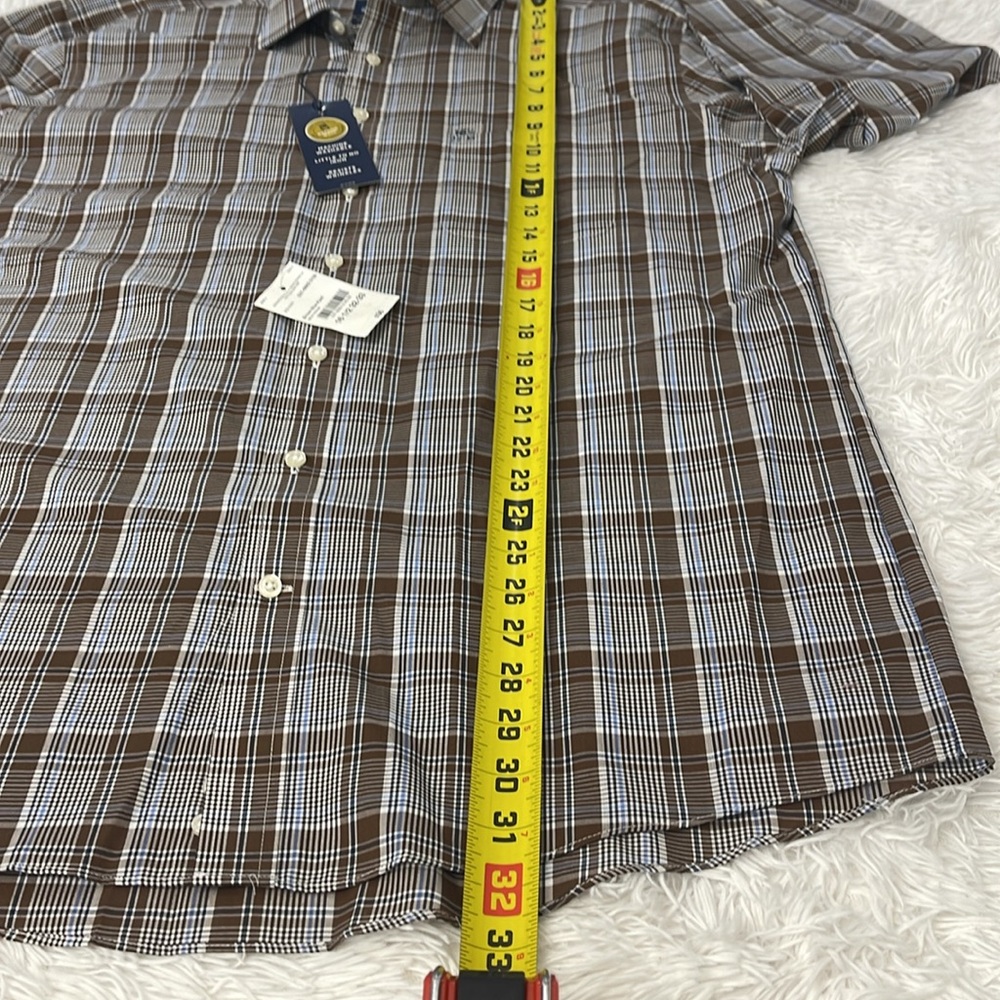 Stafford Brown Casual Button Down Shirt MENS SIZE 16.5 - Picture 5 of 8